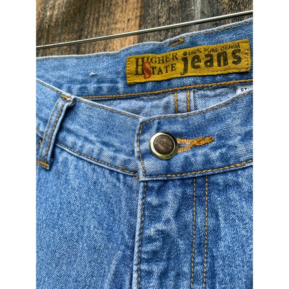 VINTAGE HIGHER STATE flare bleach dyed bohemian western mid rise jeans size 8/30 - Picture 9 of 11